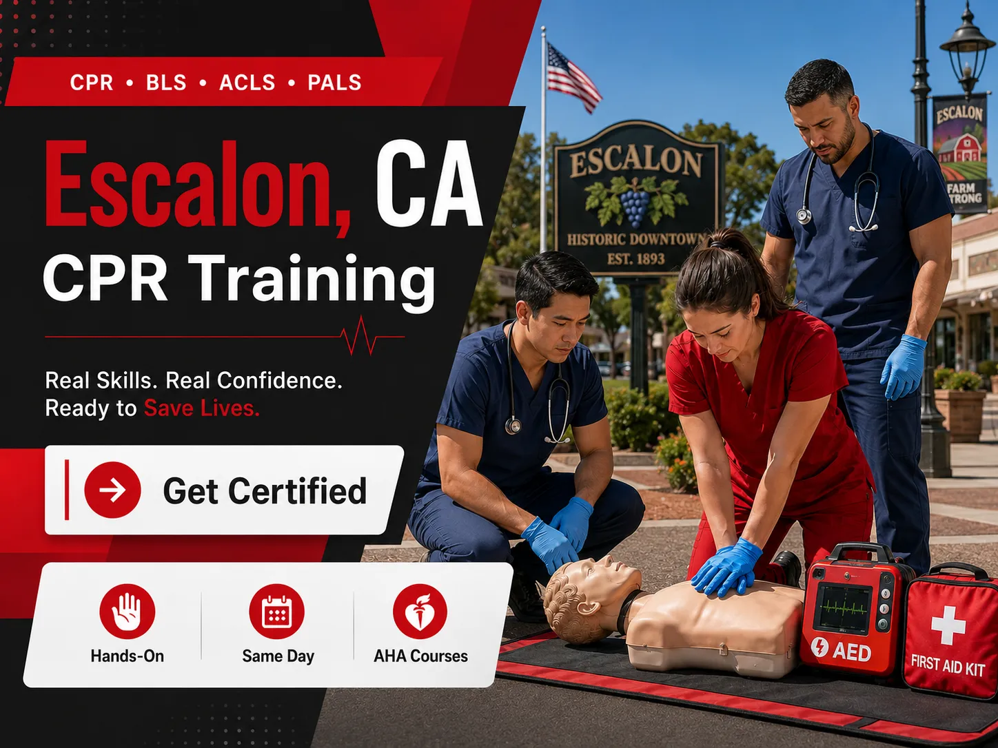 CPR compression technique training in Escalon, CA certification course