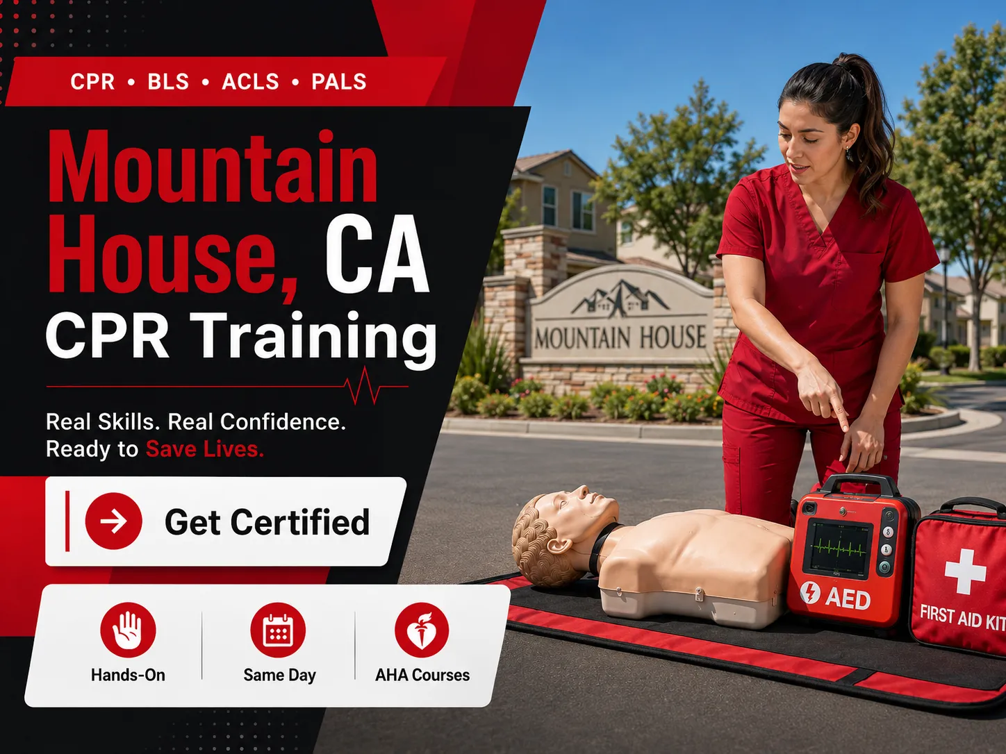 PALS and ACLS skills station practice in Mountain House, CA